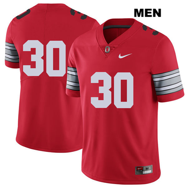 Ohio State Buckeyes Men's Kevin Dever #30 Red Authentic Nike 2018 Spring Game No Name College NCAA Stitched Football Jersey DK19K30JW